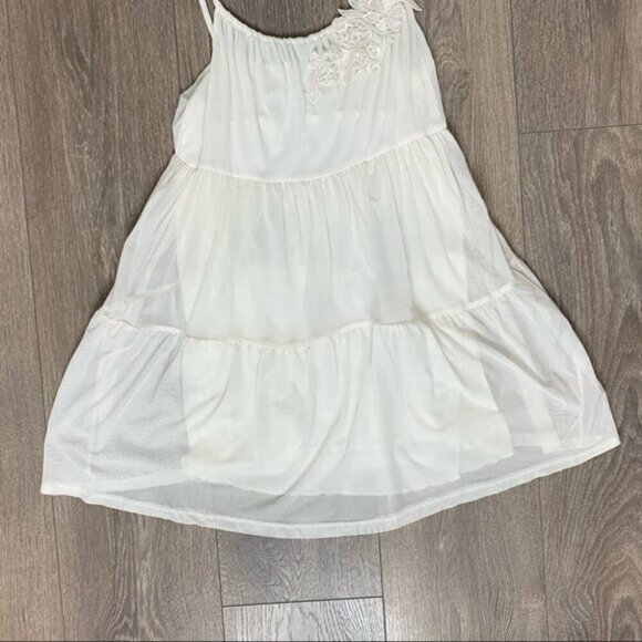 H&M Babydoll Tunic Blouse Mini Dress Ivory Floral Embroidery Y2K 2000s Small - Picture 11 of 16